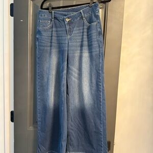 HALARA Denim Low Rise Wide Leg Jeans